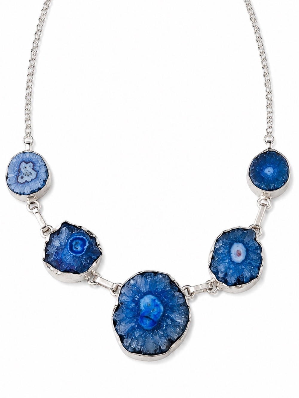 Blue Solar Quartz Statement Boho Necklace